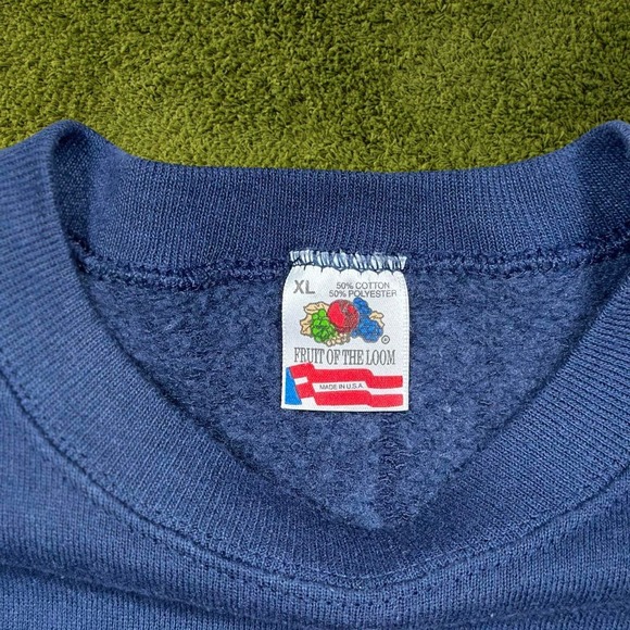 Vintage Made In USA Mountaineers Blue Sweatshirt - Picture 4 of 6